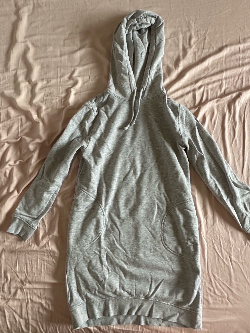 H&M Light Gray Hooded Sweatshirt Dress